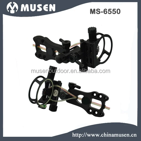 Archery 5 Pin Bow Sights 6550, Micro adjust, Tool less design, BLACK version