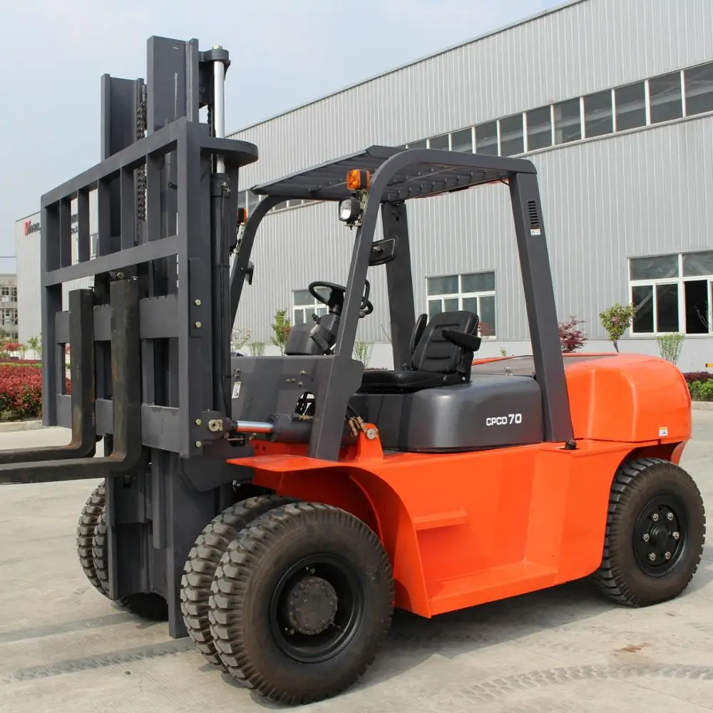 
Vmax 7 ton CPCD70 hydraulic diesel forklift truck left fork lift ,7000kg fork lifter 