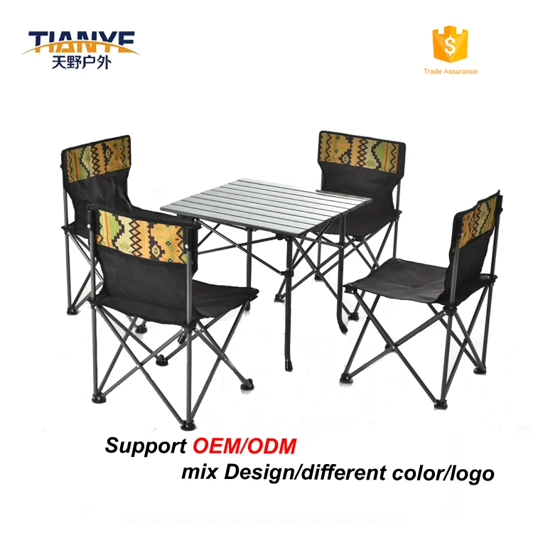 
outdoor furniture bbq folding metal kids picnic aluminium camping table and chairs set 