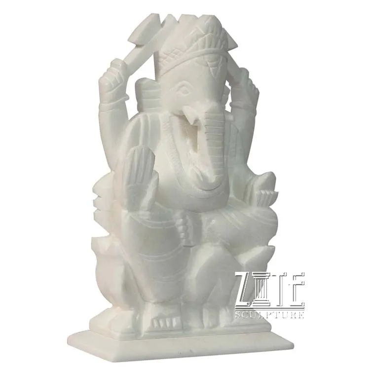 Custom modern stone ganesha white marble statue of hindu god ganesh