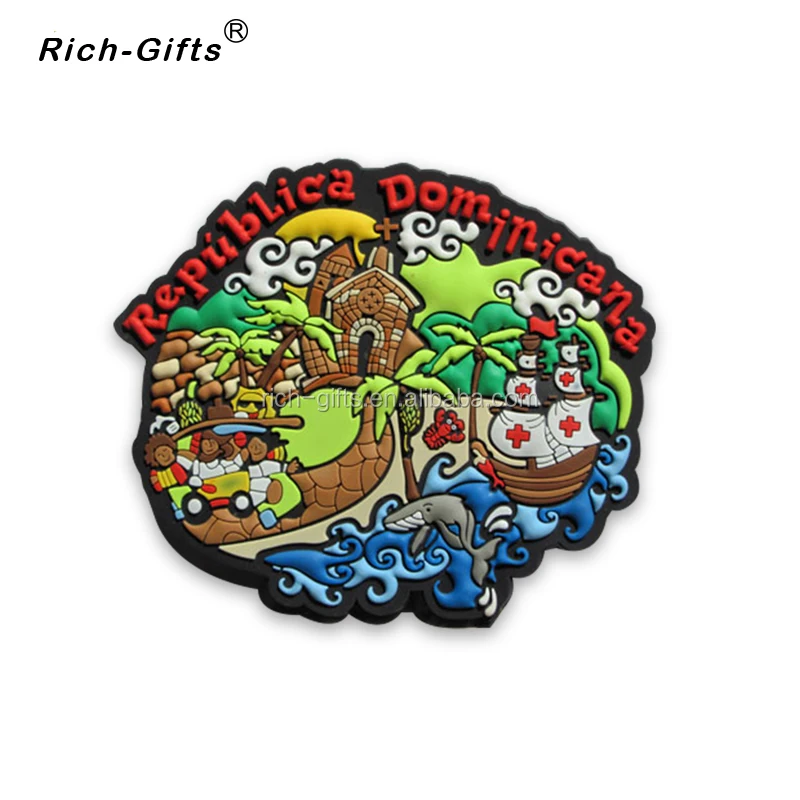 
Custom cartoon 3D soft PVC magnet fridge magnet with flip flop LOGO for Punta Cana 