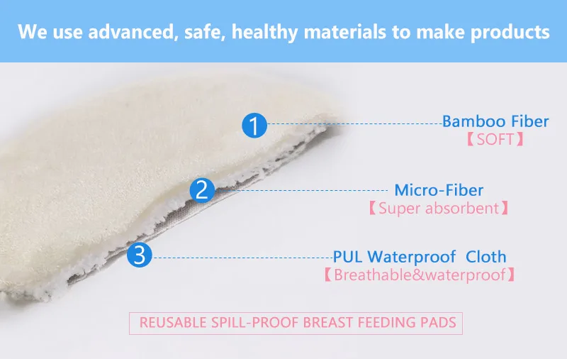 
Reusable Washable Organic Cotton Nursing Pads organic bamboo nursing breast pads 