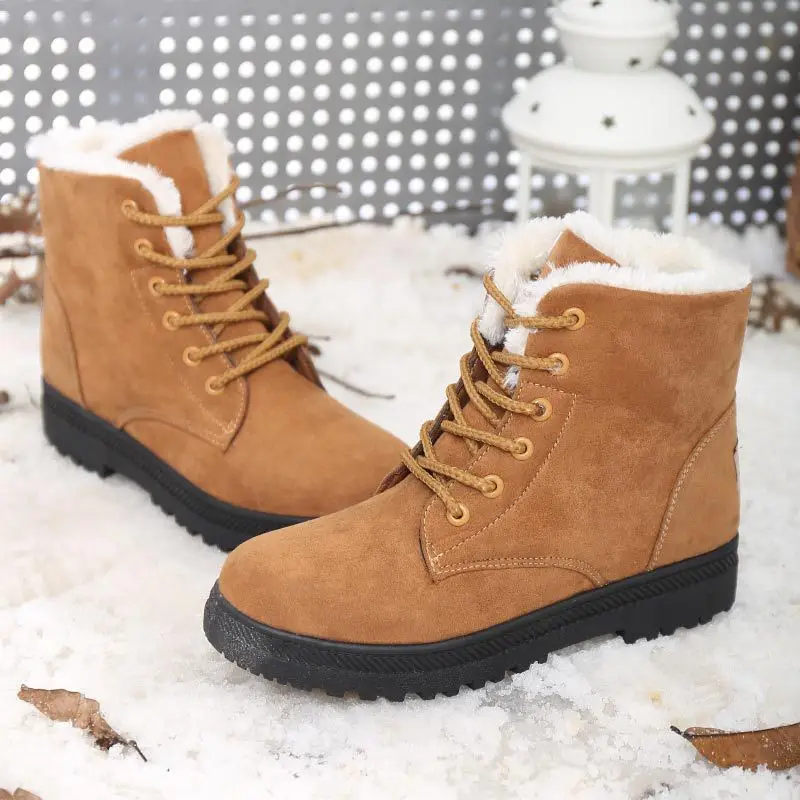 Snow boots 35 42 winter ankle boots plus size women snow
