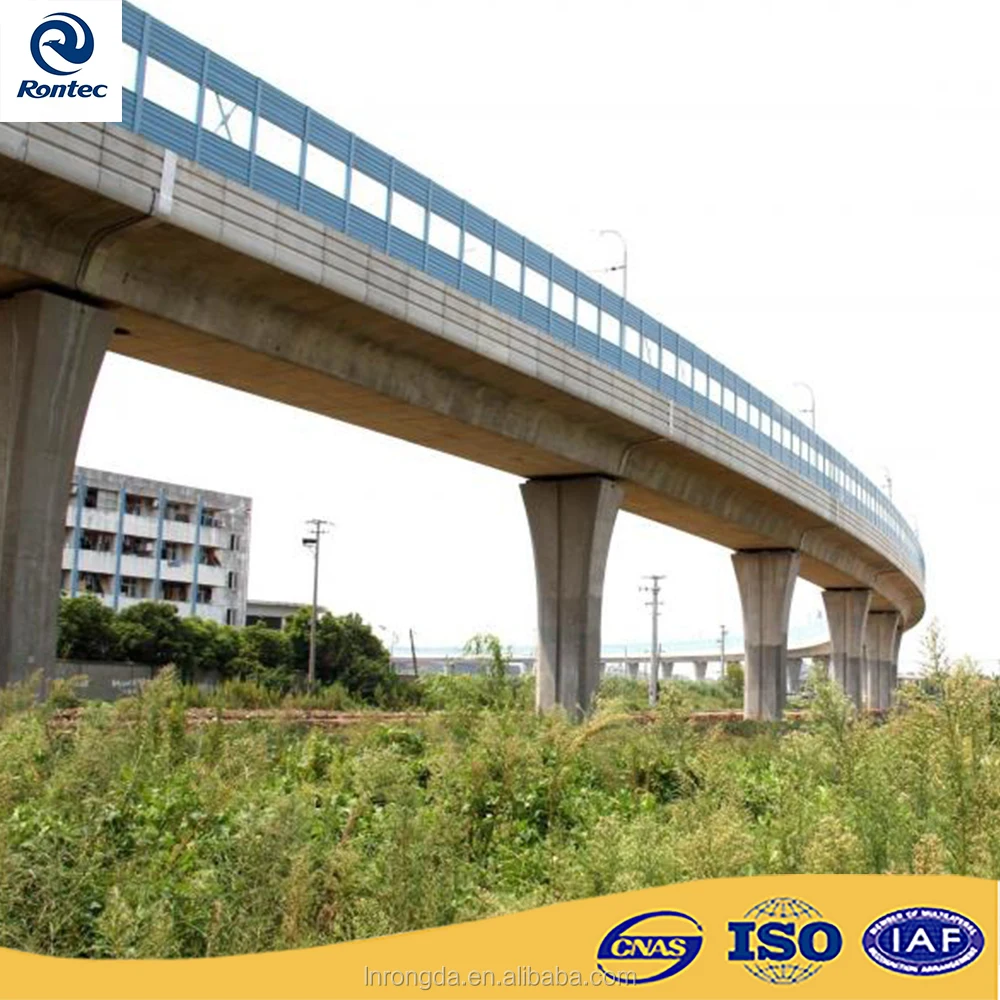 
Noise absorbing barrier for high-speed rail or viaduct 
