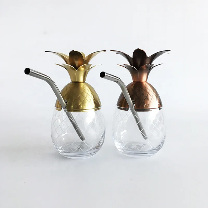Ананас стакан золото кружки для московского Мула из нержавеющей стали чашка бокал коктейлей вина стеклянная панель инструментов 902082
