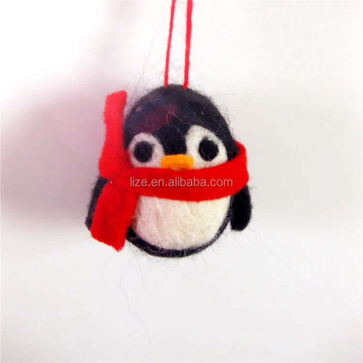 2018 hot sales new product home crafts holiday decorations handmade felt wool penguin Christmas oral needle animal