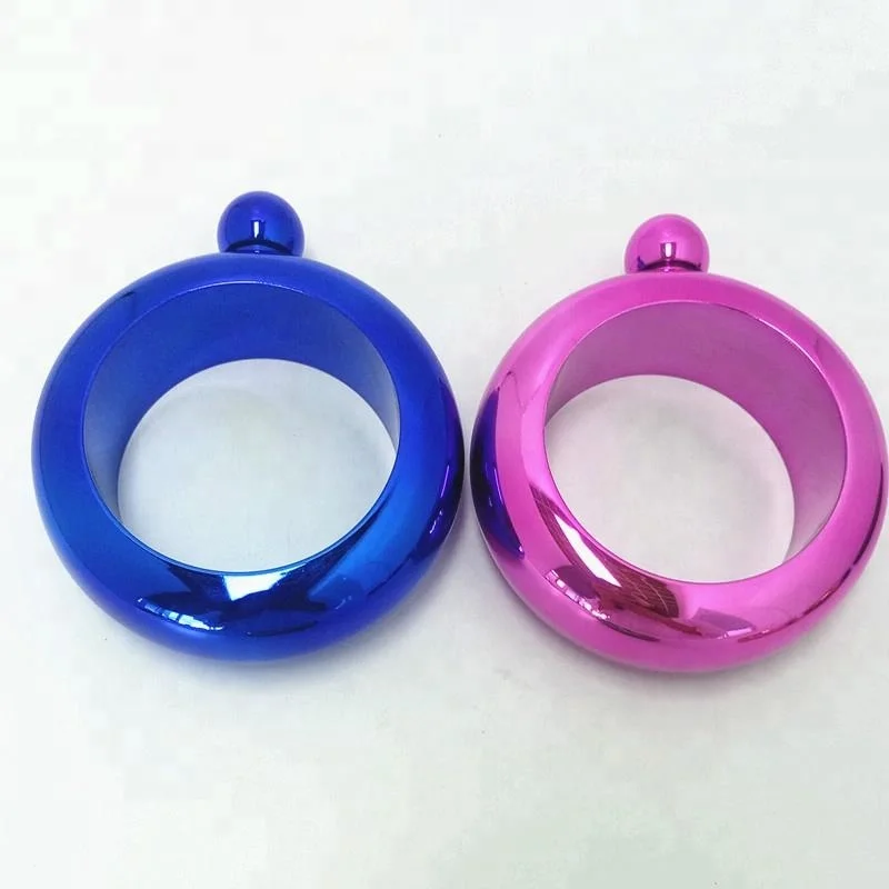 304 Stainless Steel 3.5oz Whisky Bangle Bracelet Hip Flask Wrist Flask Gift Set for Lady