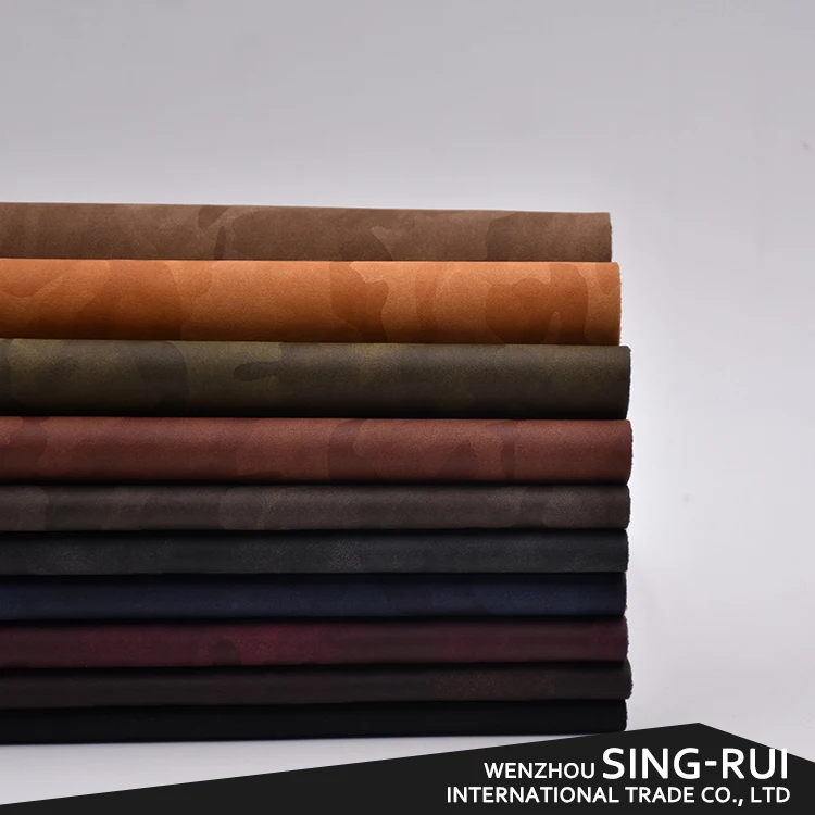 Factory price Cow  nubuck 100% pu Artificial leather for shoes