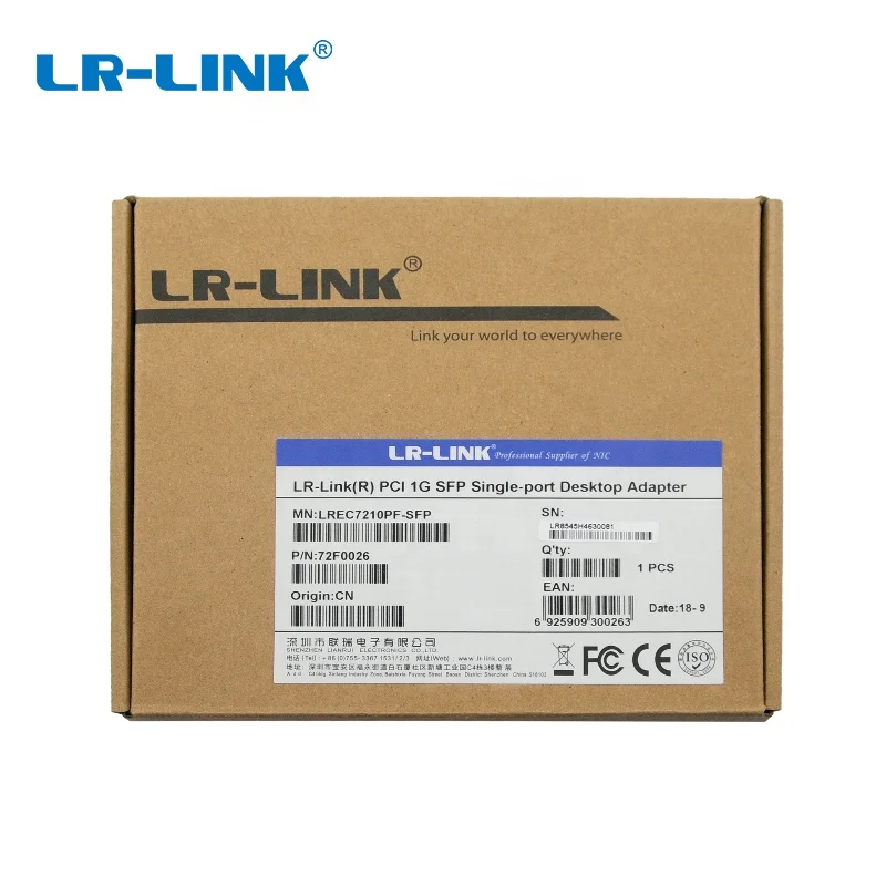 32bit PCI 1G SFP Port fiber optic network card, Intel 82545eb Controller Based