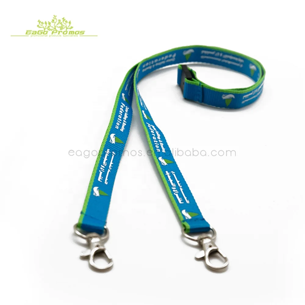 2024 2025 Custom  Silk Screen  Polyester Printed Neck breakaway Lanyard Chain with Matel remove security tag