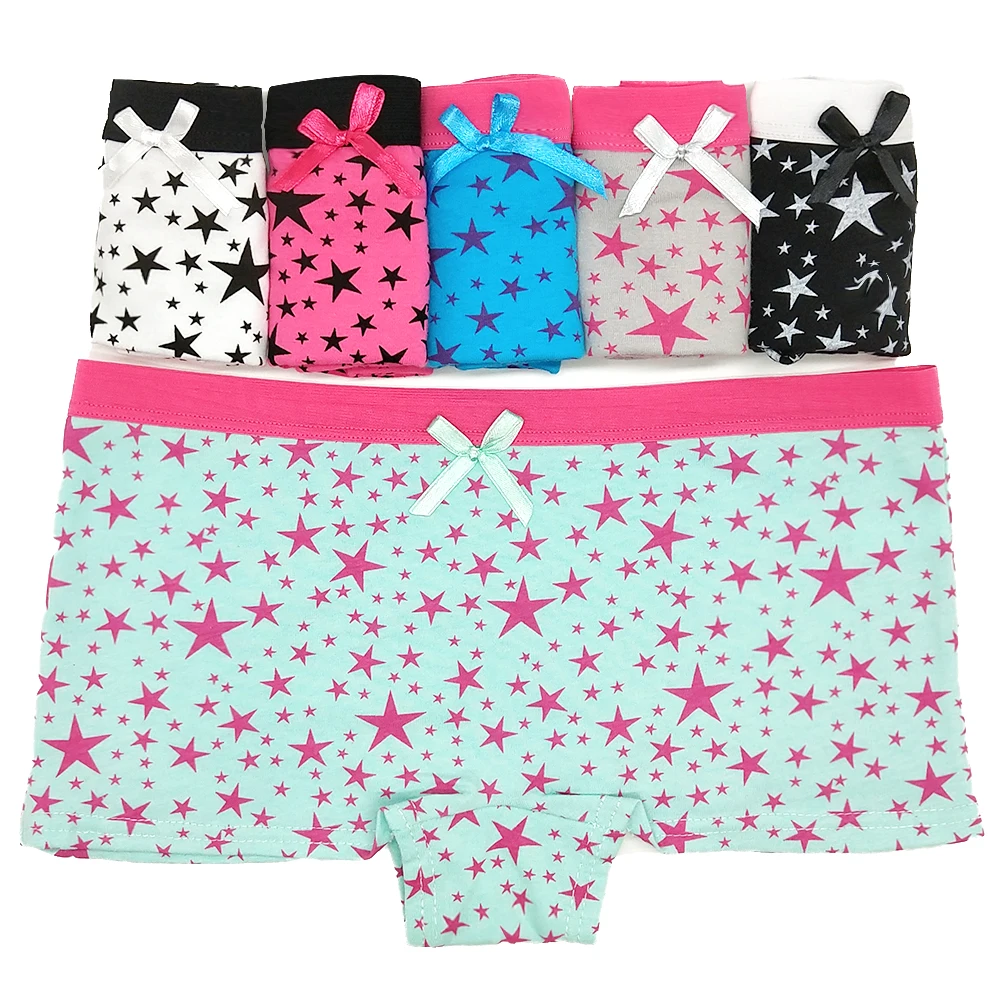 Young girls comfy cotton panties woman breathable brief woman printing star boxers