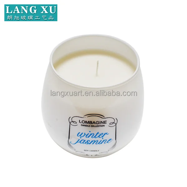 Оптовая продажа ароматические свечи парафина в цветной белой стеклянной банке с пользовательским логотипом