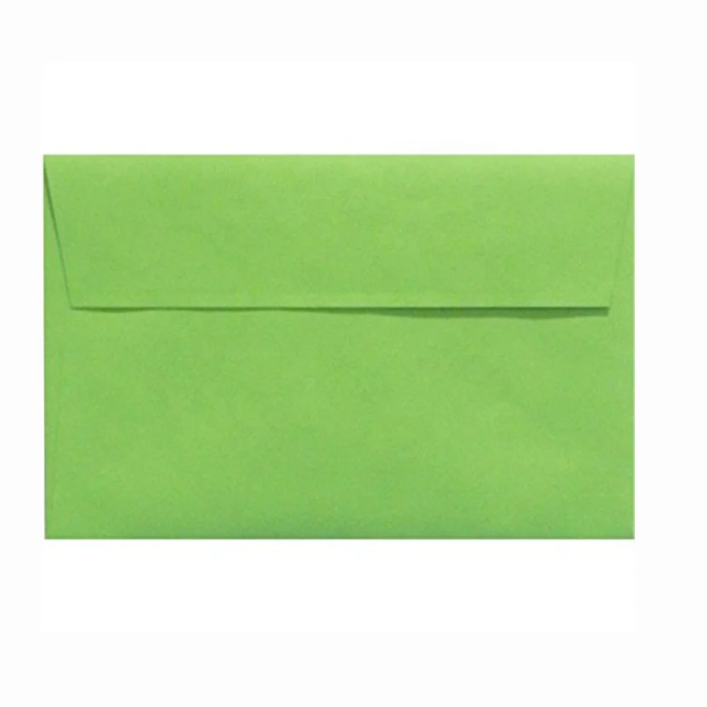 Custom A9 Paper Invitation Envelopes with Peel and Seal  5.75 x 8.75 inch  Limelight Green (60838651238)