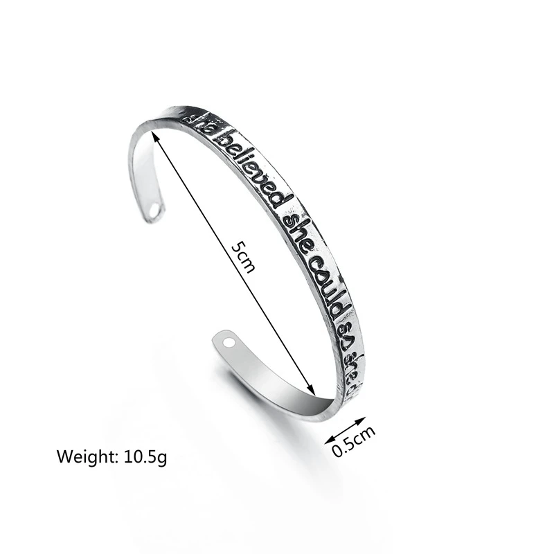 YK New Designs Unisex Vintage Logo Custom Believed Engraved Cuff Bracelet