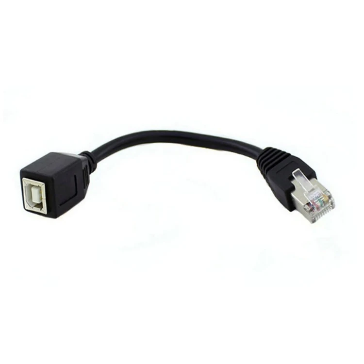 USB 2.0 B Female Jack to RJ45 Male Panel Mount Socket Printer Extension Cable 15CM