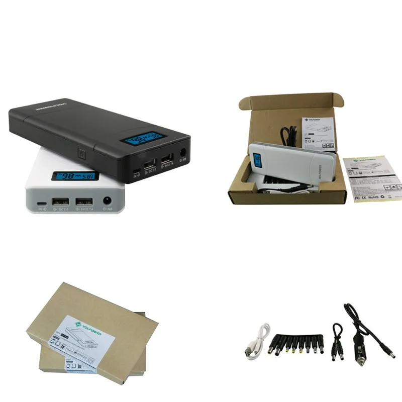 Новая электроника 2017 P65 5 В 2.4A 9 3A 12 15 2.7A 20 2A ЖК QC2.0 Типа с power bank 20000 mah