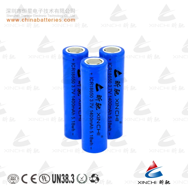
factory Direct Deep cycle 18650 3.7V 1400mah rechargeable lithium-ion laptop battery cell 