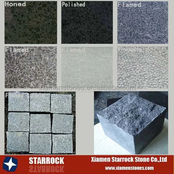 
Good Quality G684 Flamed Brushed Black Basalt Tiles 