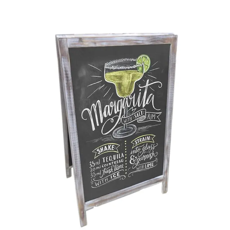 
Rustic Stained Vintage Wooden A board Sign Free Standing Double Sided Chalkboard  (60631450262)
