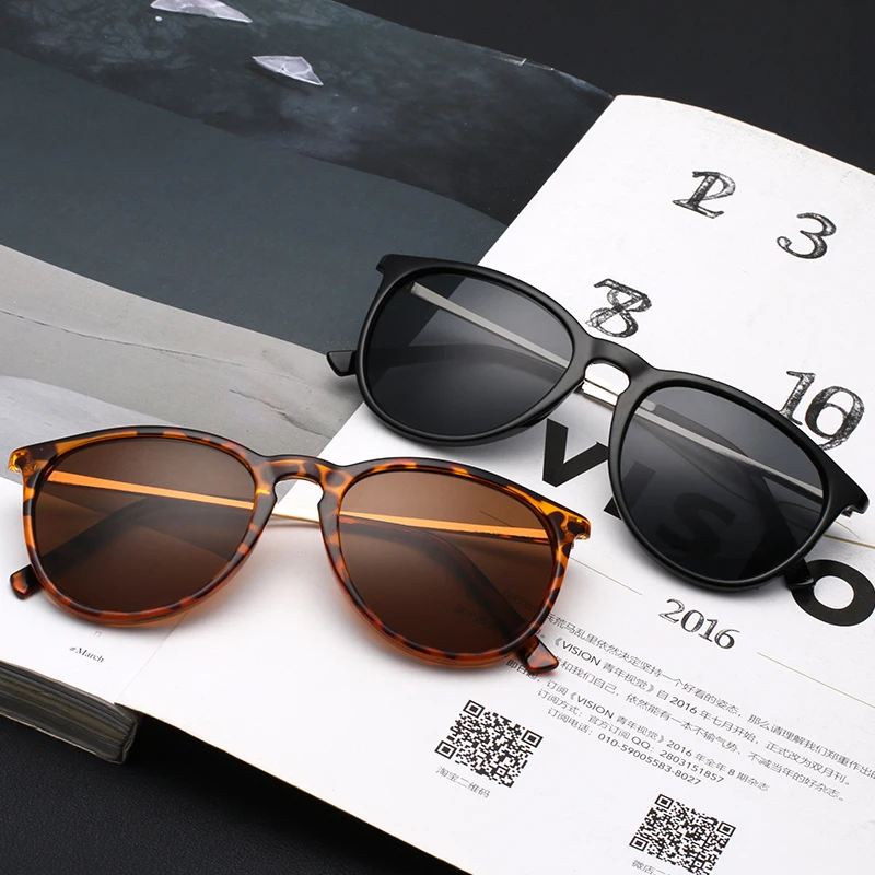 Hot Selling Custom Logo sunglasses Classical Club Style Plastic+Metal Frame Polarized Lens Eye Glasses Sun Shades