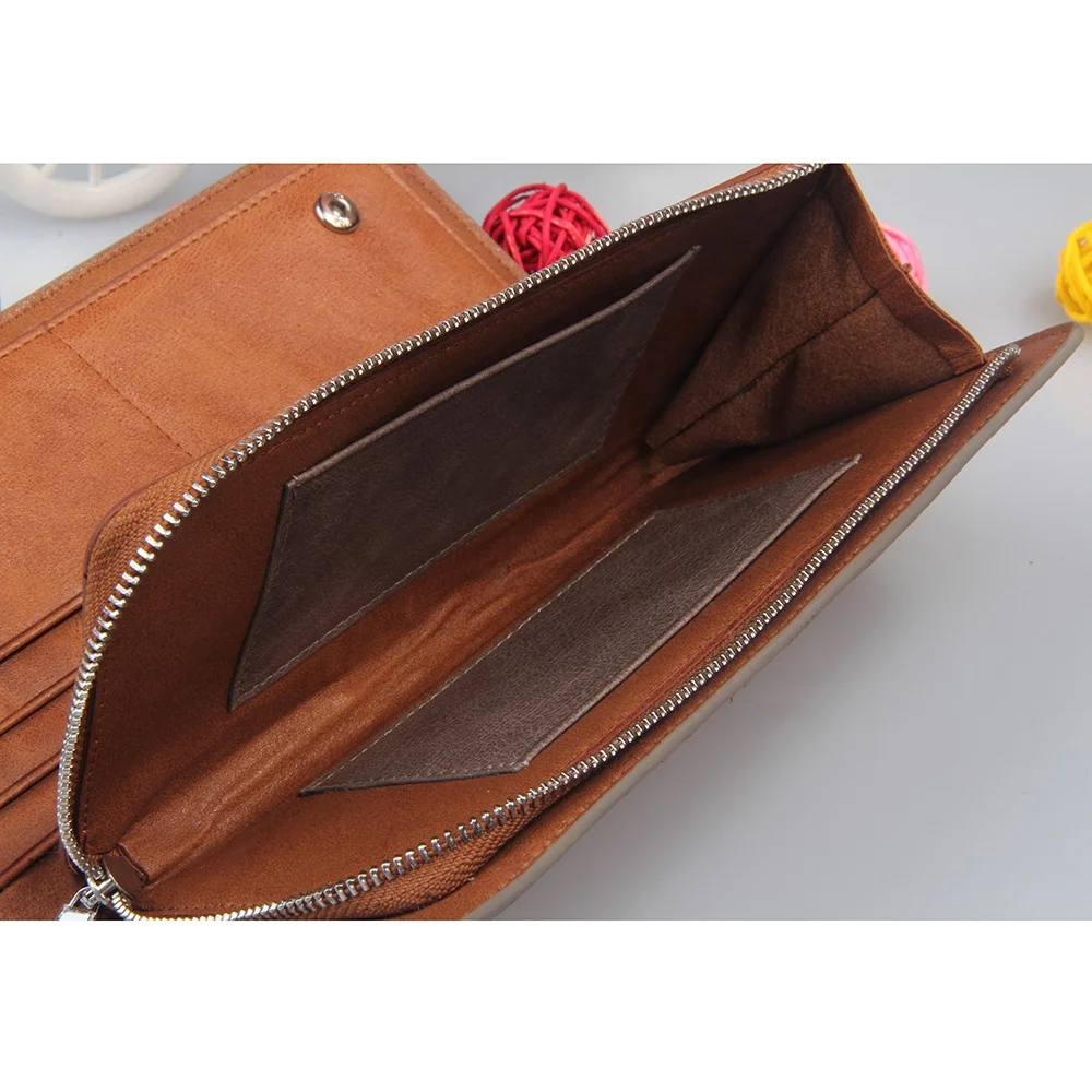 Vintage Genuine Leather RFID Blocking Long Wallets Bifold Wallet For Men