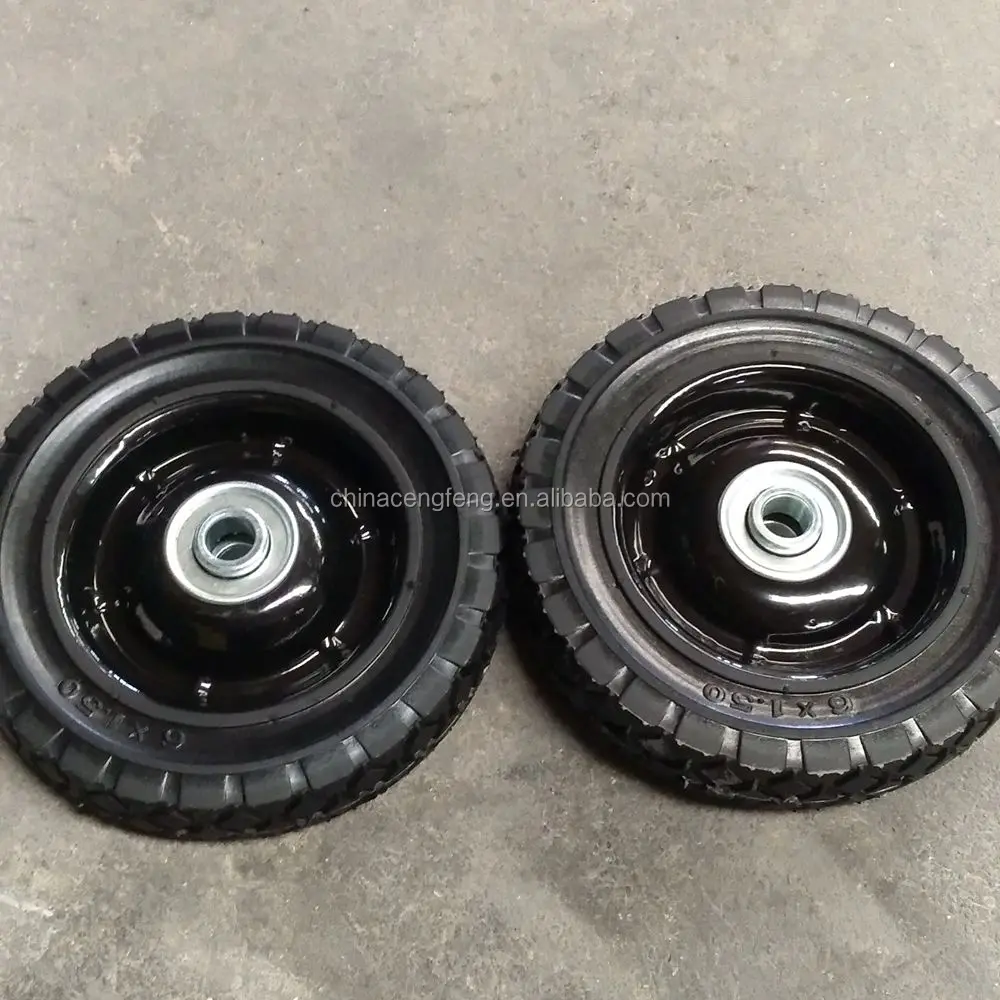 
metal hub 6x1.5 semi pneumatic rubber wheel 6 inch 