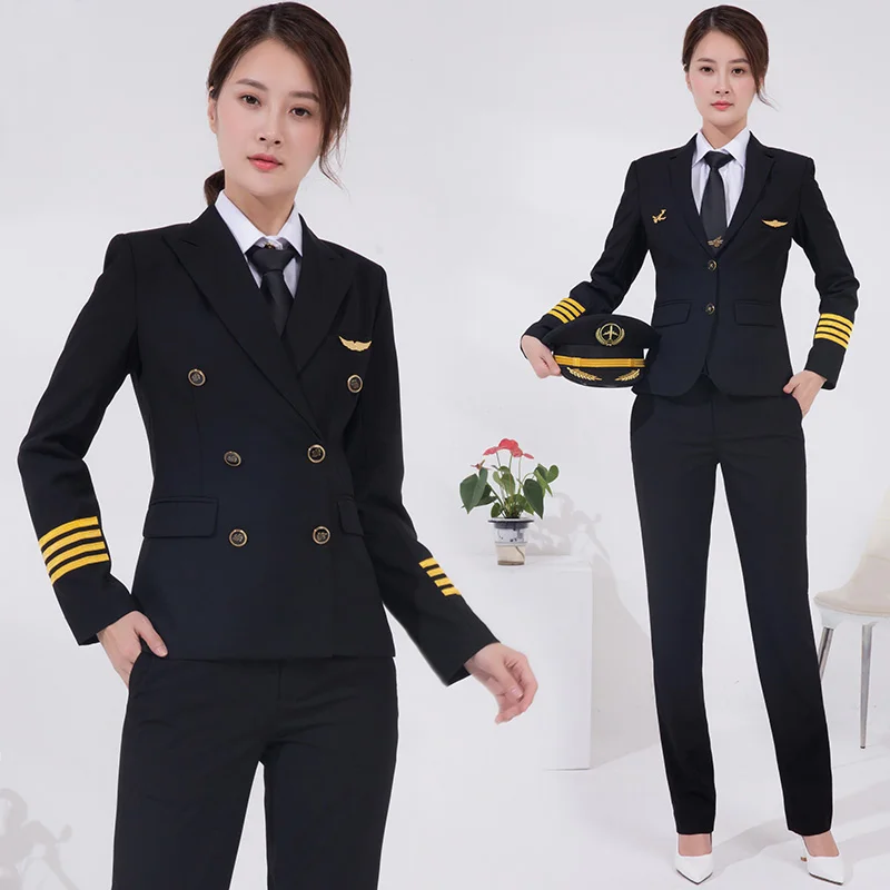 
Airline Flight USA Aviation Pilot Uniform Female Pilot Shirt Suit Women Uniforms 