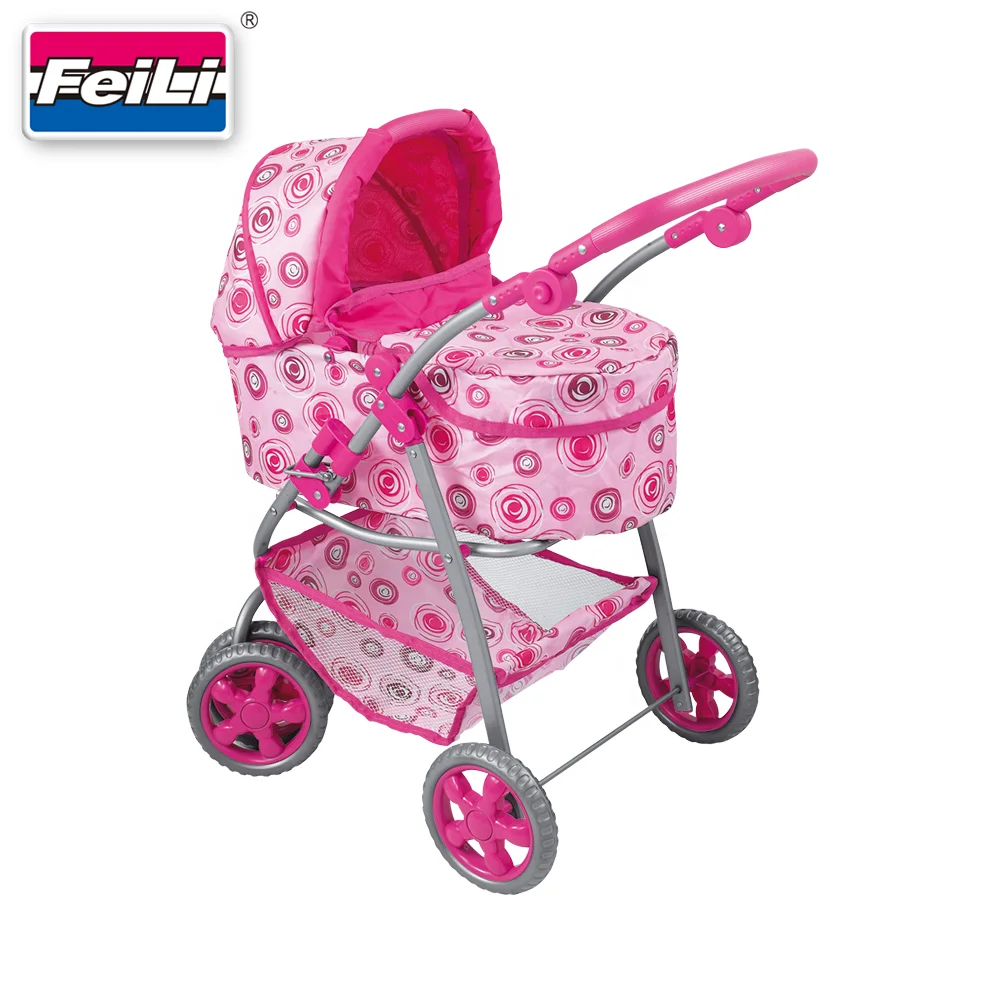 Fei Li toys 3 in 1 baby doll stroller set with carry cot and adjustable handle bar for girl baby doll stroller with carrier