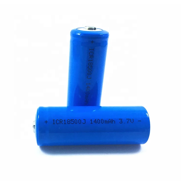 High Capacity 1400mah 3.7v Button Top Rechargeable Icr 18500 Li Ion Battery