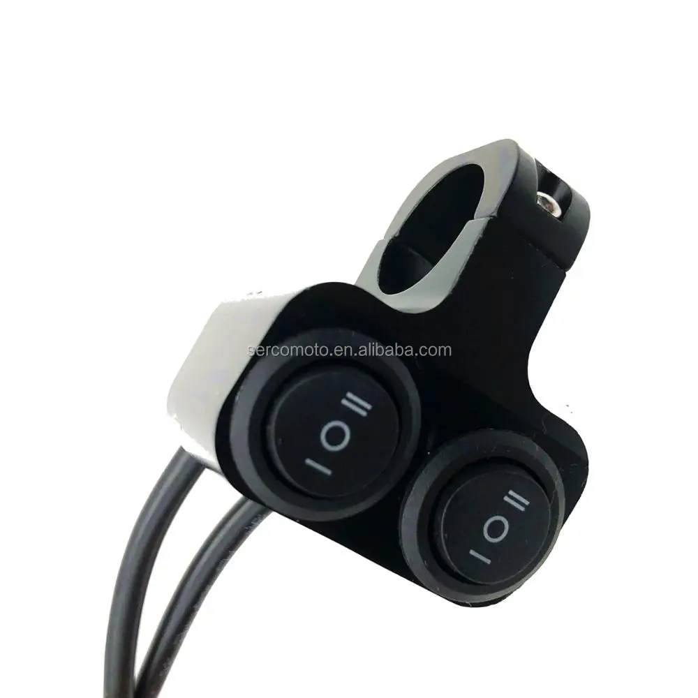 motorcycle switch 12v 10A Motorcycle CNC alloy on-off rocker Switches 22mm 25mm Handlebar headlight Switch kit