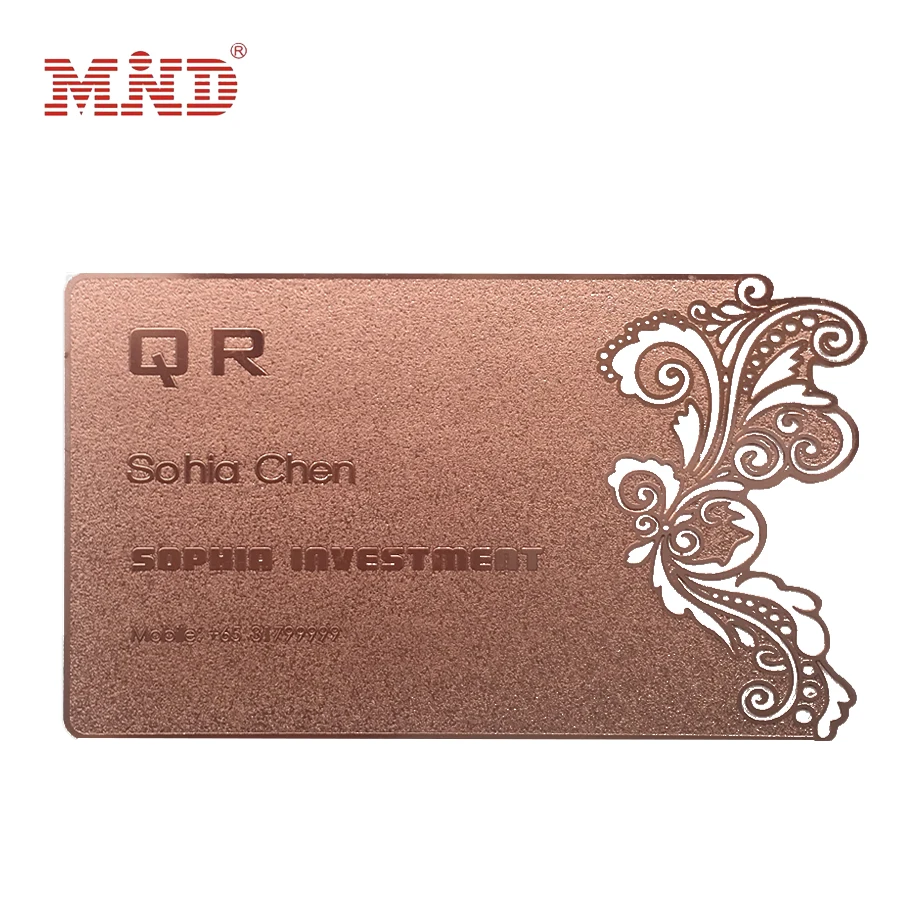 Customized silver/golden laser cut metal business card
