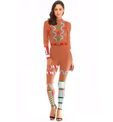 Sexy Women Print Catsuit Tight Bodysuit Accept OEM /ODM N37-2