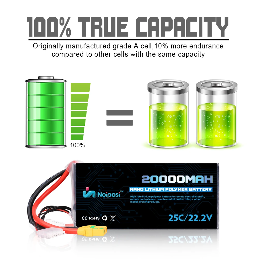Factory High Quality 6s 22.2v 20000mah Lipo Battery pack 20C 25C