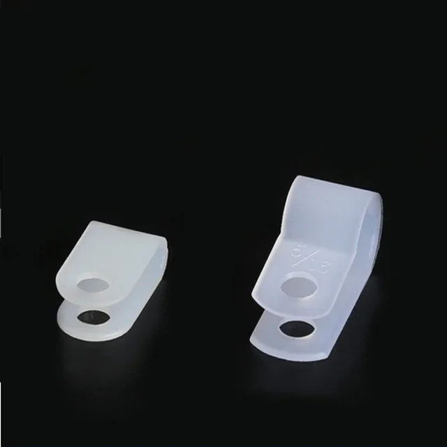 ODM Nylon Plastic R Type Cable Clamp With Screw 500 Pcs Pack