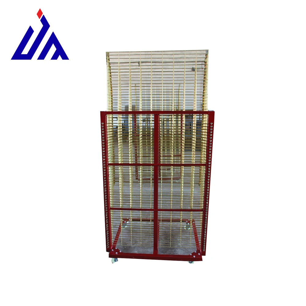 China manufacturer stainless steel tray trolley, tray rack trolley in screen printing with factory price