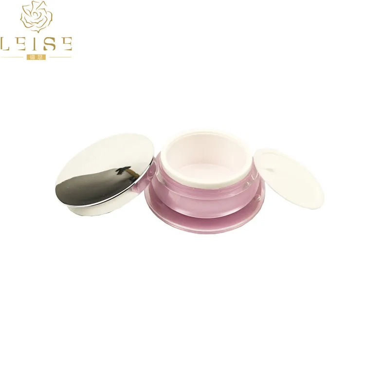 UFO shape 15g 30g cream jar with silver screw lid/ pink round acrylic jar /cream container for diy lip gloss, powder, balm