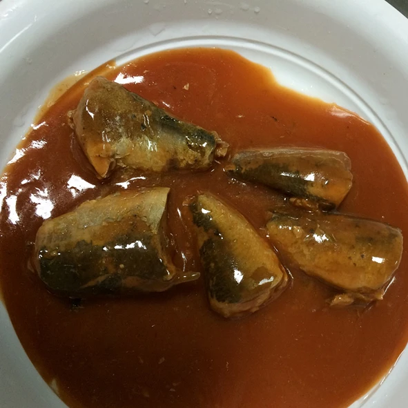 delicious canned mackerel in tomato sauce