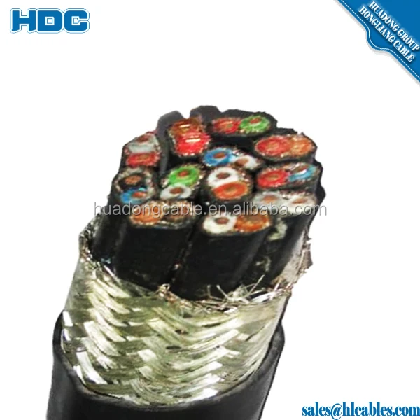 10 пар витых пар, индивидуальный/Общий щит, бронированный огнестойкий многожильный медный кабель