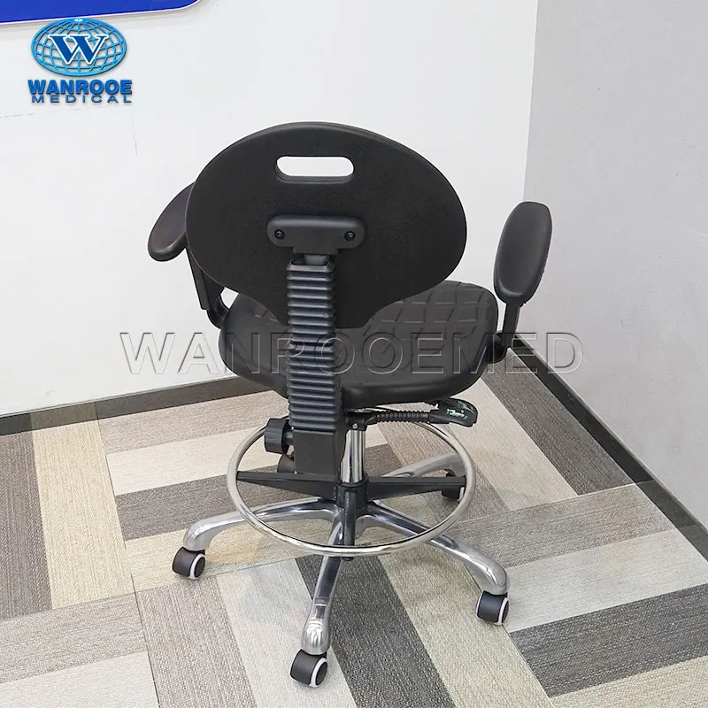 Hospital Stainless Steel Doctor Nurse Room Chair Stool with Wheels