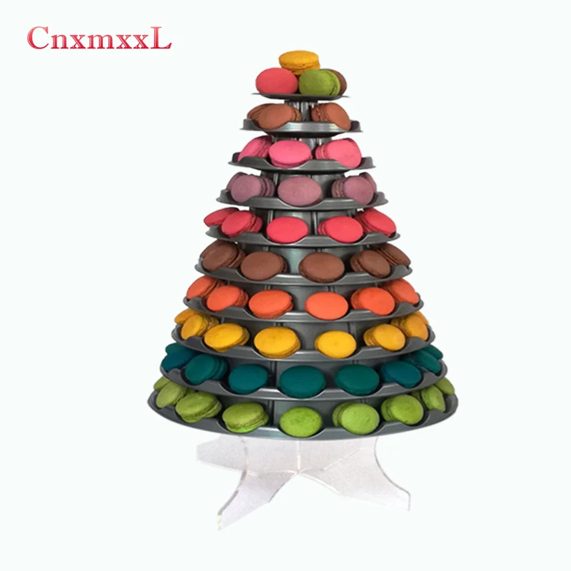 Clear plastic new 10 tier macaron tower display stand with acrylic base