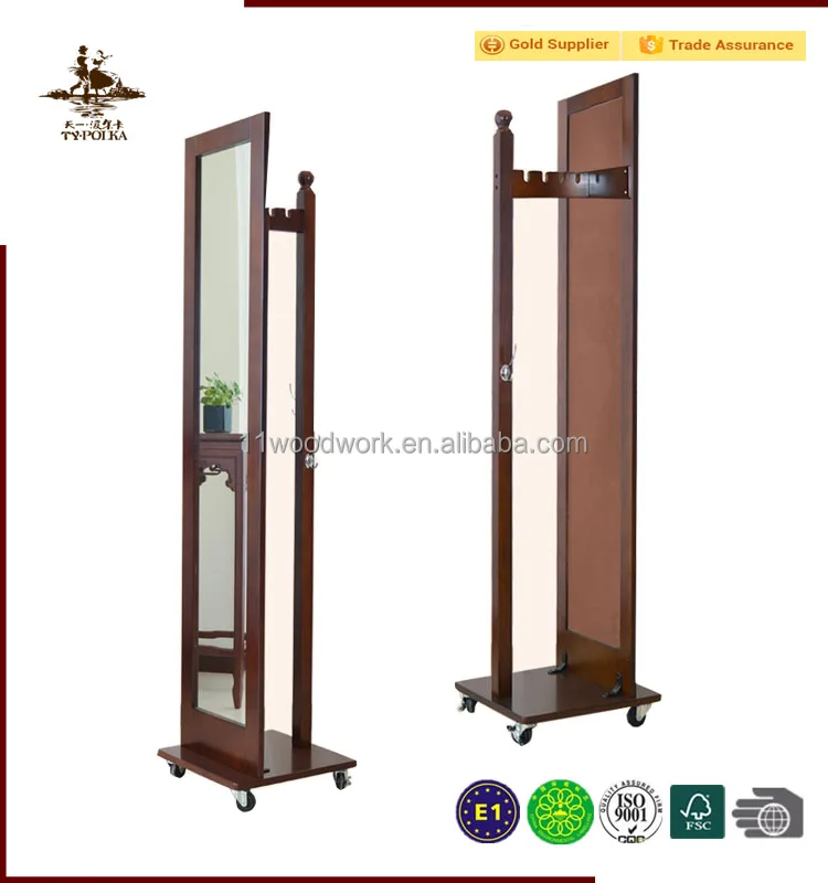 
Popular Morden simple design flooring wood mirror standing dressing mirror 