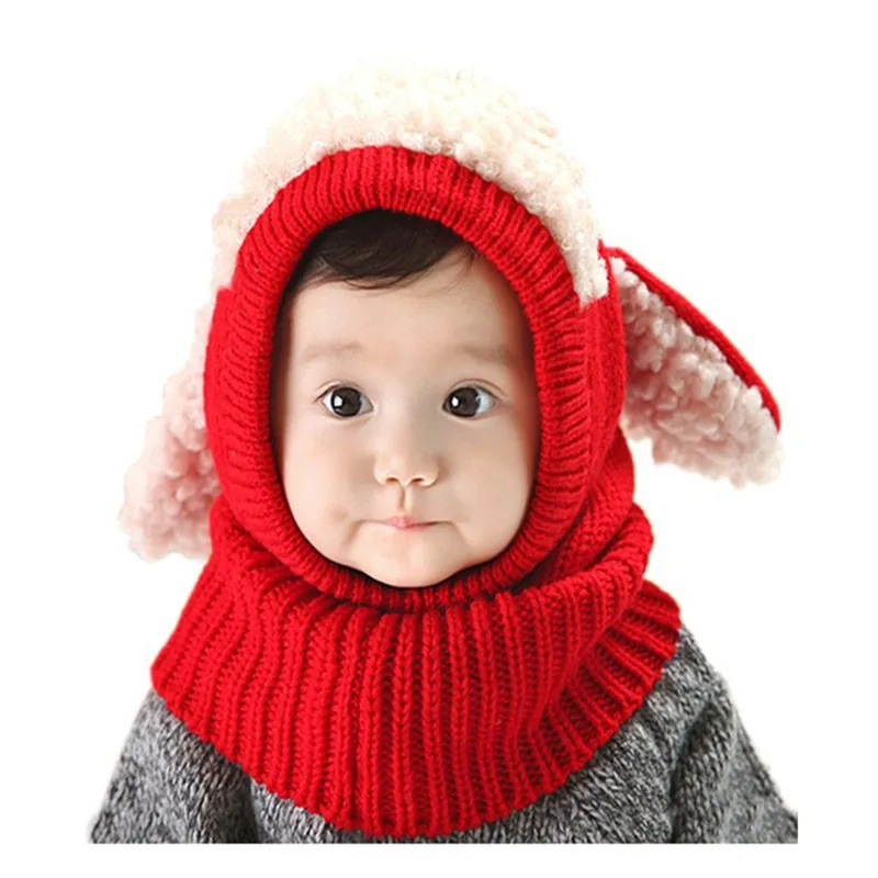 Cheap Price Plush Cute Winter Warm Kids Cap Children Hats Baby Knitted Wool Hat