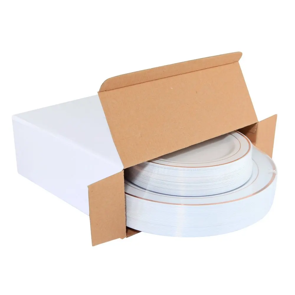 4 size elegant disposable plastic plates for wedding