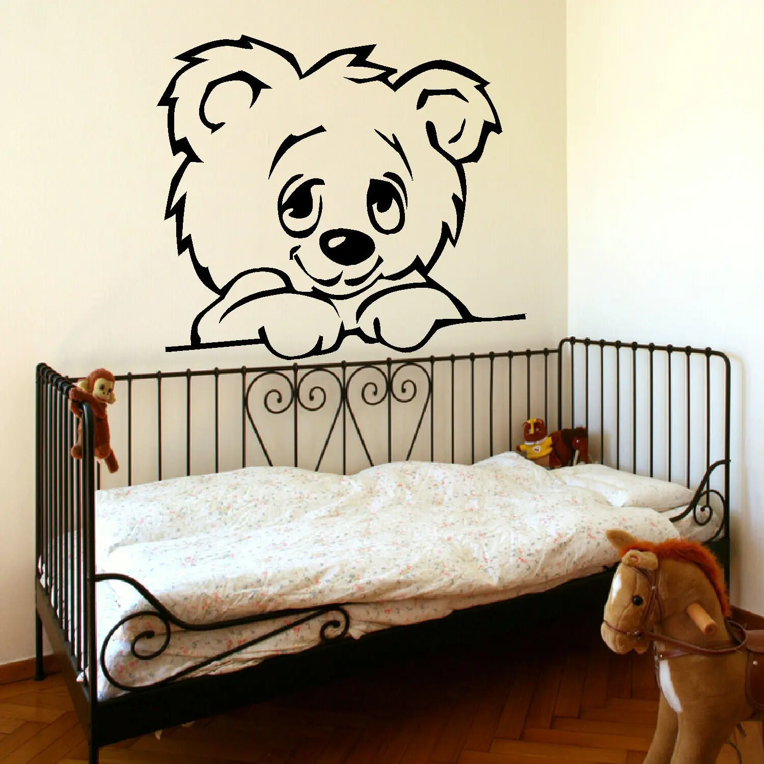 Nursery Wall Sticker X85 Teddy & Flower Nursery Wall Transfer Big Baby Decor 