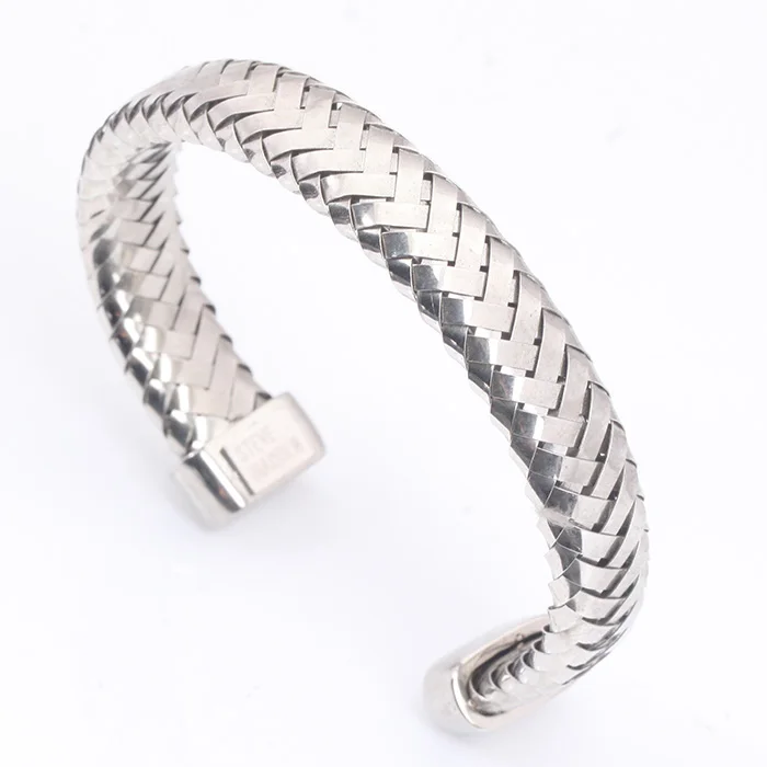 Solid Silver Jamaica Bangle Bracelets, Men 925 Silver Bangle Bracelet