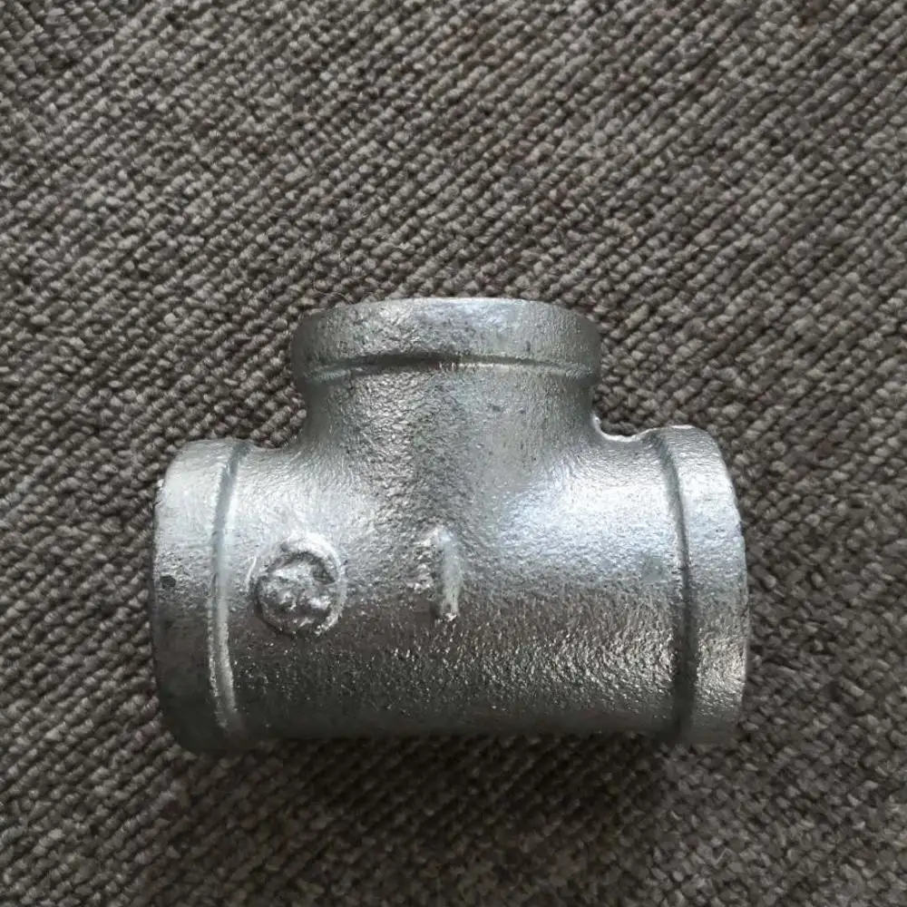 hot dipped galvanized / black Threaded  Malleable iron pipe fitting Tee / Tee Reducer