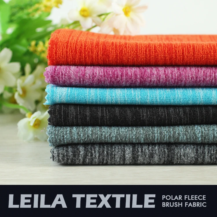 Китай поставщиков два тона меланж DTY Флис textils Ткани настроить полиэстера, трикотажные ткани