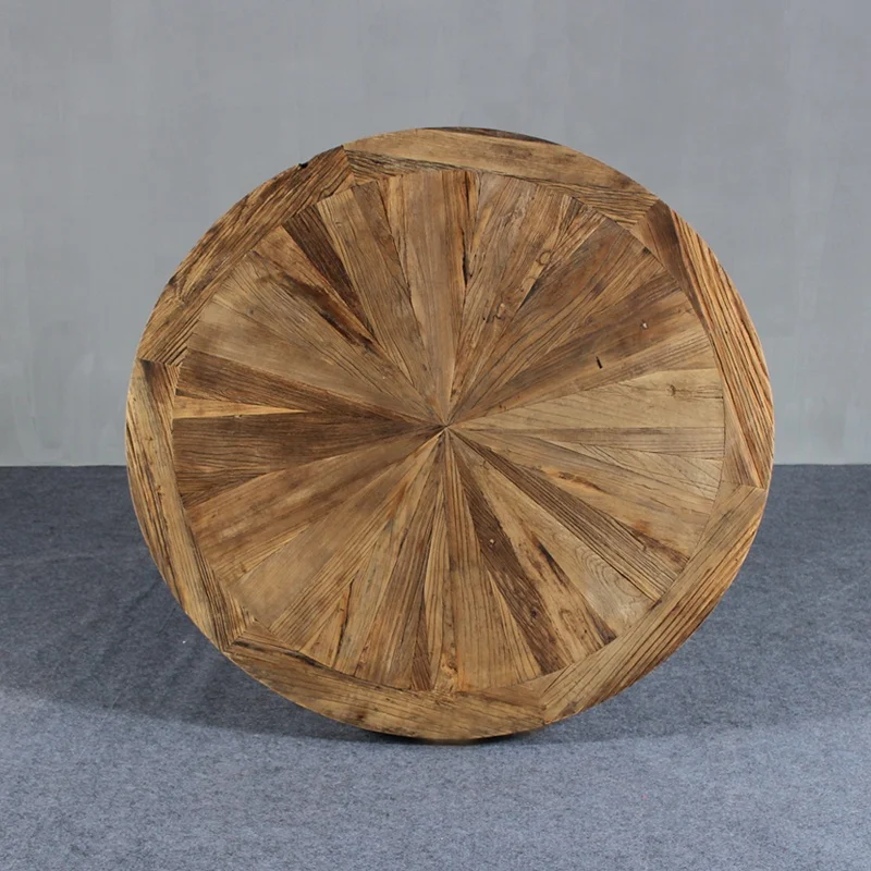 MRS WOODS French Country Style Wooden Dining Restaurant Table Set 6 Seater Round