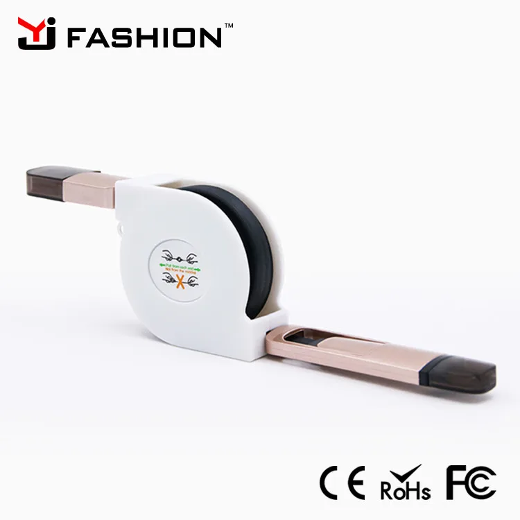 2017 Высокое качество рекламных подарков ТИП 2 в 1 Retractable Micro USB Cable Charger для iPhone 7 Samsung