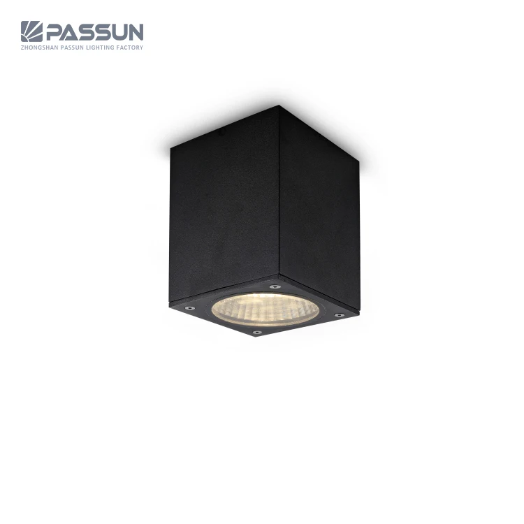 Outdoor cylinder black aluminium housing IP65 IP54 IP44 9W 12w ceiling surface mounted led cob downlight